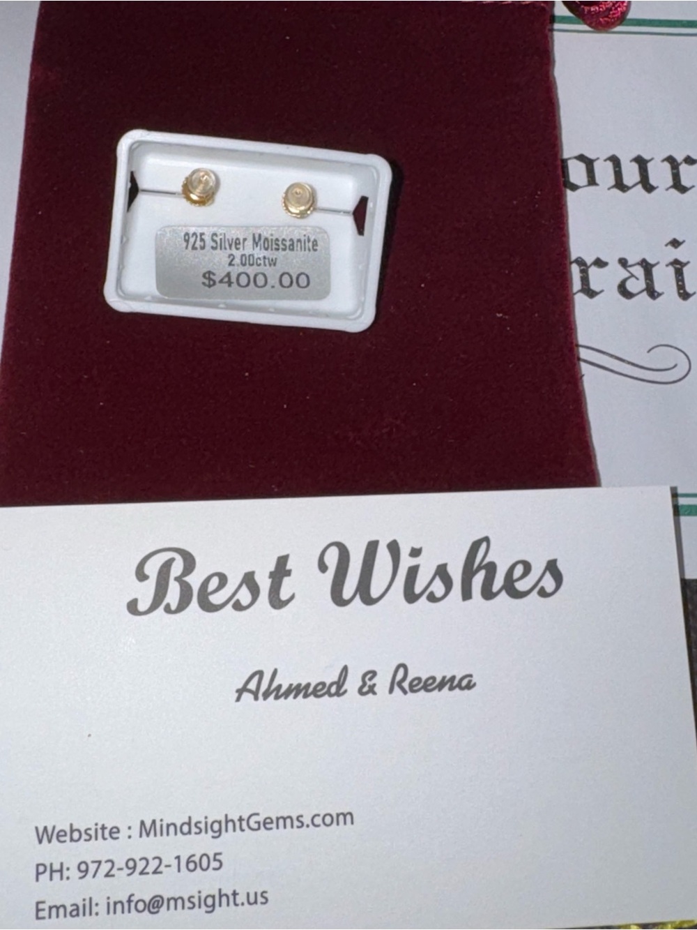 14k Yellow Gold Vermeil Diamond Earrings, Screwback Custom made VVS Moissanites - Picture 4 of 6